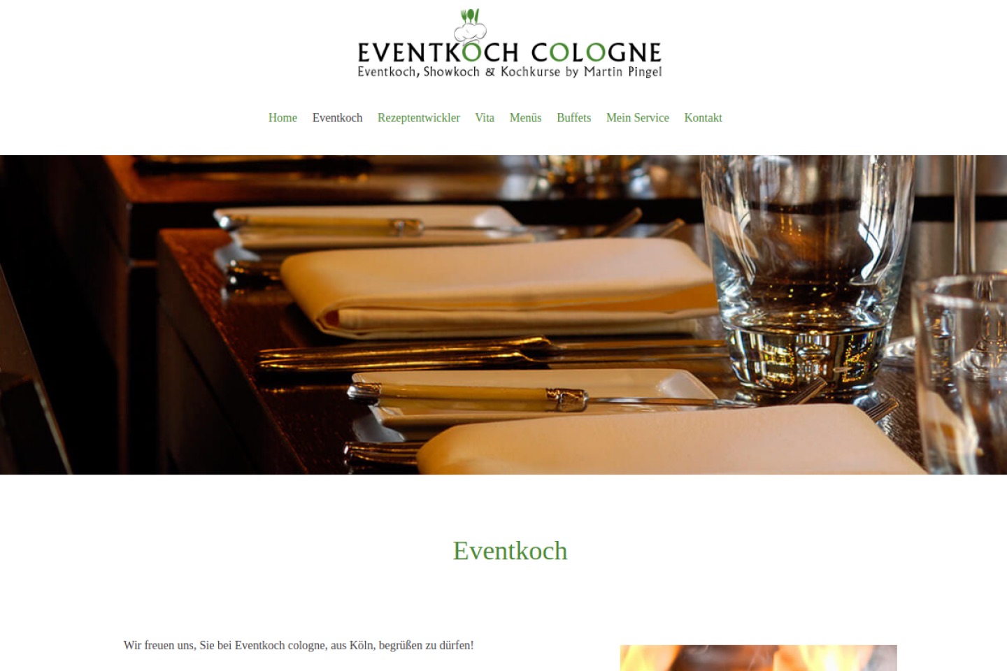 Website-Vorschau von Eventkoch Cologne für Catering und Kochevents