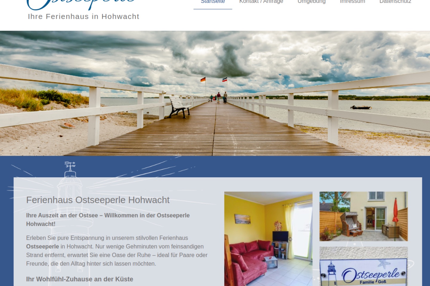 Website-Vorschau des Ferienhauses Ostseeperle in Hohwacht